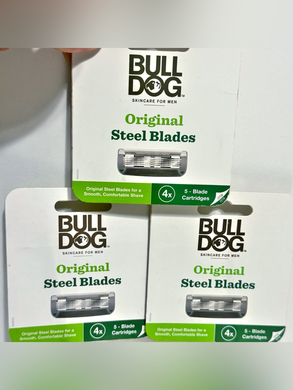 3 x BULLDOG Original Steel Razor 5-Blade Cartridge Refills ~ 12 Blades Total